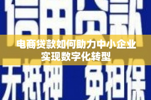 务川电商贷款如何助力中小企业实现数字化转型