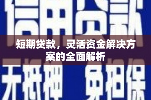 务川短期贷款，灵活资金解决方案的全面解析