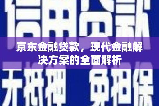 务川京东金融贷款，现代金融解决方案的全面解析