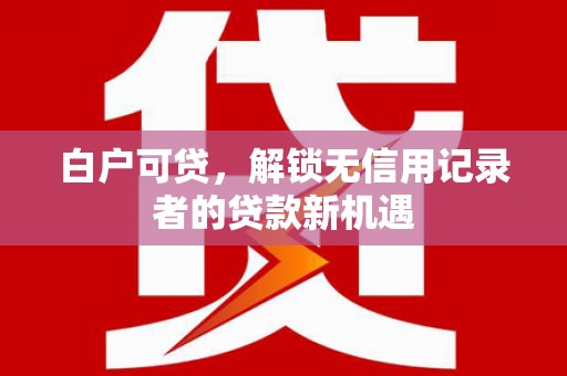 务川白户可贷，解锁无信用记录者的贷款新机遇