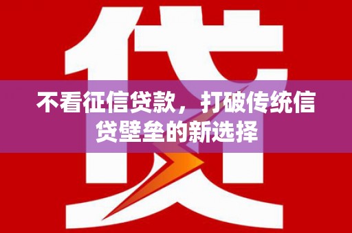 务川不看征信贷款，打破传统信贷壁垒的新选择