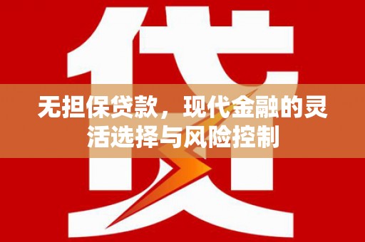 务川无担保贷款，现代金融的灵活选择与风险控制
