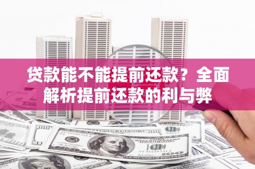 务川贷款能不能提前还款？全面解析提前还款的利与弊
