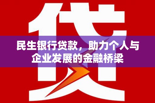 务川民生银行贷款，助力个人与企业发展的金融桥梁