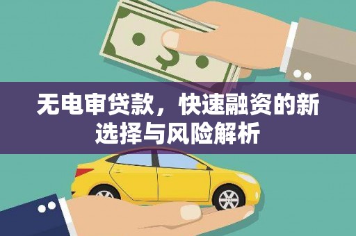 务川无电审贷款，快速融资的新选择与风险解析