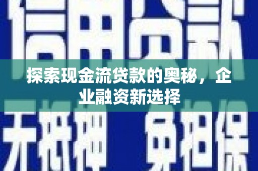 务川探索现金流贷款的奥秘，企业融资新选择
