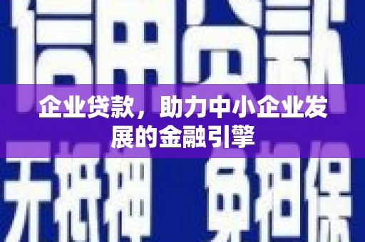 务川企业贷款，助力中小企业发展的金融引擎