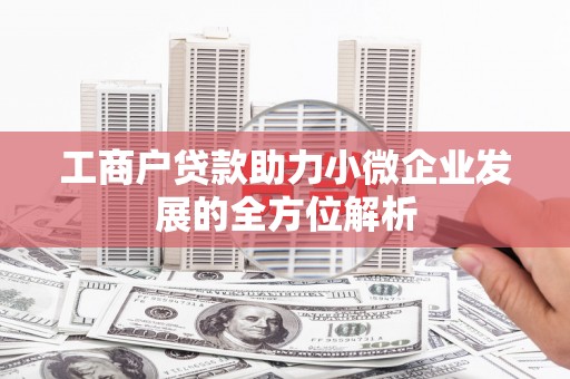务川工商户贷款助力小微企业发展的全方位解析