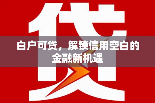 务川白户可贷，解锁信用空白的金融新机遇