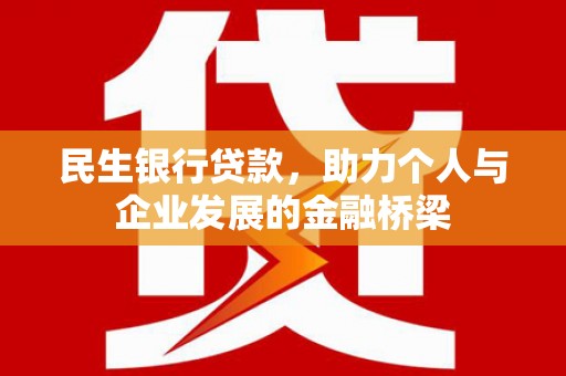 务川民生银行贷款，助力个人与企业发展的金融桥梁