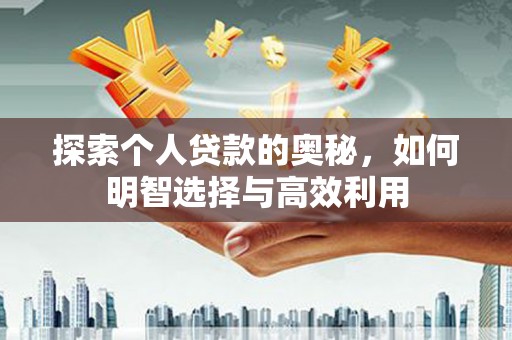 务川探索个人贷款的奥秘，如何明智选择与高效利用