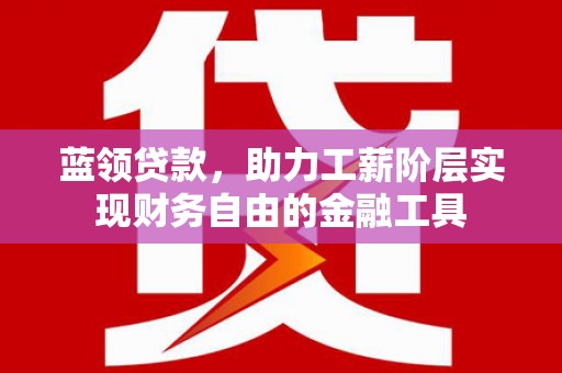 务川蓝领贷款，助力工薪阶层实现财务自由的金融工具