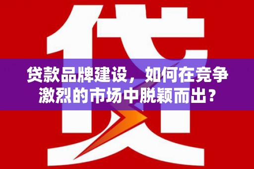 务川贷款品牌建设，如何在竞争激烈的市场中脱颖而出？