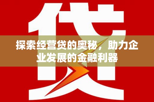 务川探索经营贷的奥秘，助力企业发展的金融利器