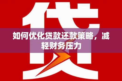 务川如何优化贷款还款策略，减轻财务压力